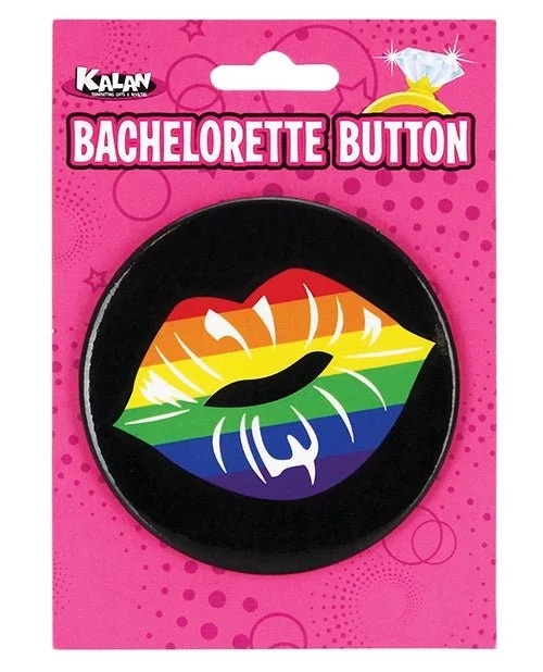 3″Button–RainbowBacheloretteButtonLips