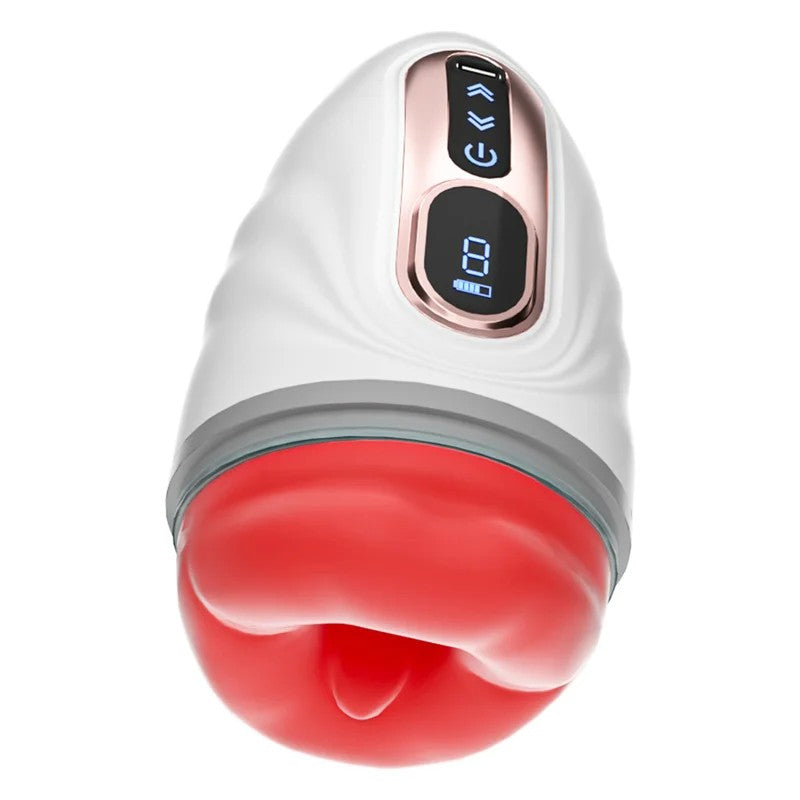 360°DeepThroatSuckingBlowjobMaleMasturbatorwithHeating&LCDFunction