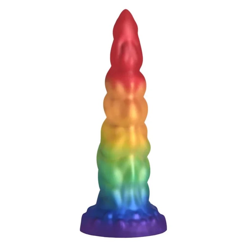 6.3″MagicRiderUnicornHornSiliconeDildo–Rainbow