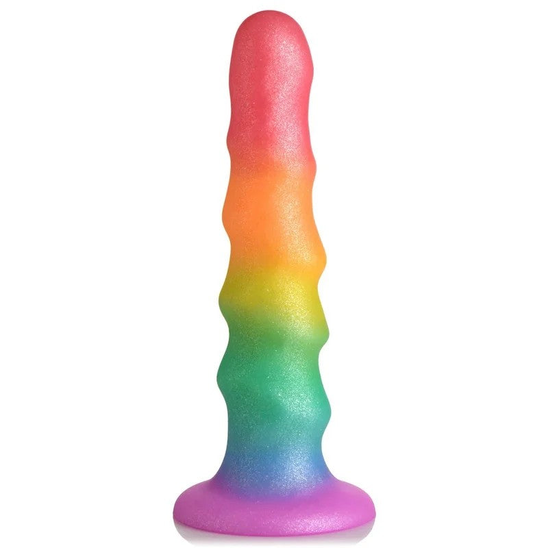 6″SimplySweetZigZagRainbowSiliconeDildo