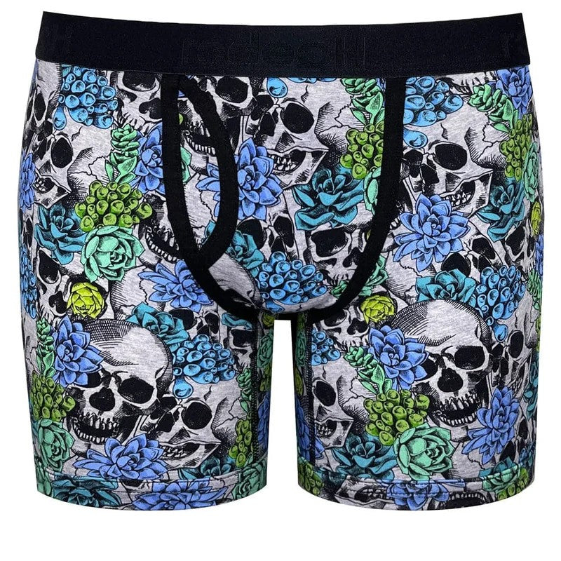 6″TopLoadingBoxerPackerUnderwear–SucculentSkullsGray
