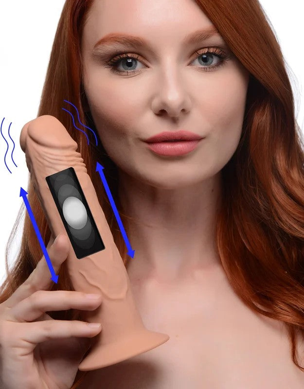 7XRemoteControlVibratingandThumpingDildo–Medium