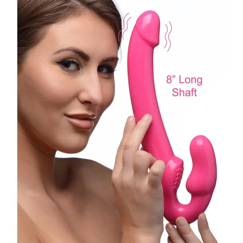 7XRevolverSlim8inchVibratingStraplessStrap-on