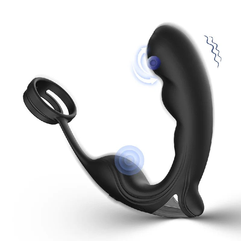 9SpeedVibratingProstateMassagerDelayedEjaculationRingAnalPlugVibratorWithRemoteControl