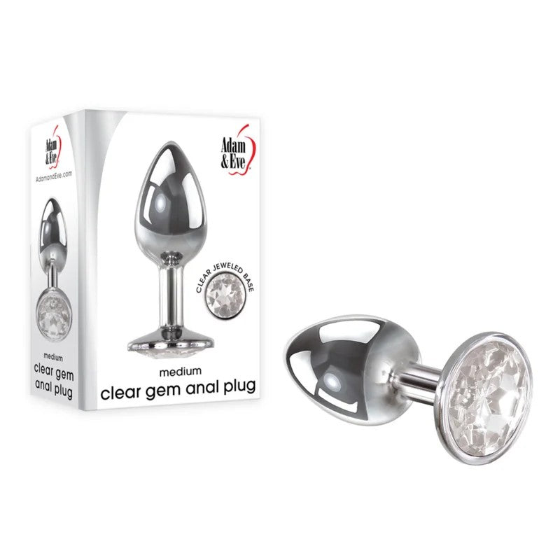 Adam&Eve–MetalAnalGemPlug–Medium(Chrome/Clear)