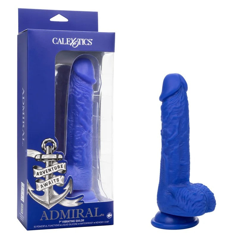 AdmiralVibratingSailor7InchSiliconeDildowithSuctionCup