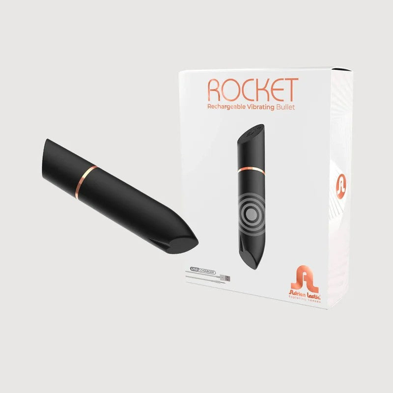 AdrienLastic–RocketRechargeableLipstickShapedBullet(Black)
