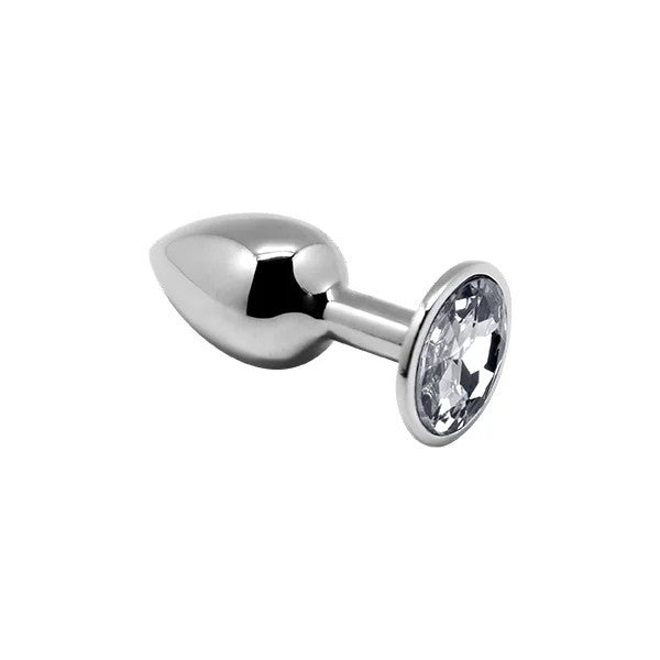 Alive–MetalAnalPlugwithClearGem–Large(Clear/Silver)