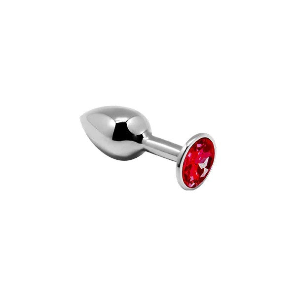 Alive–MetalAnalPlugwithRedGem–Small(Red/Silver)