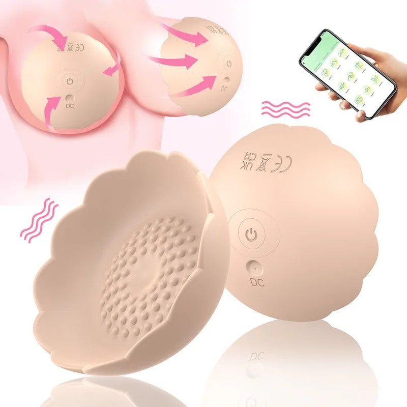 AppControlBreastMassager–SiliconeExpansionCupVibratingNipplePadsWomenVibrator