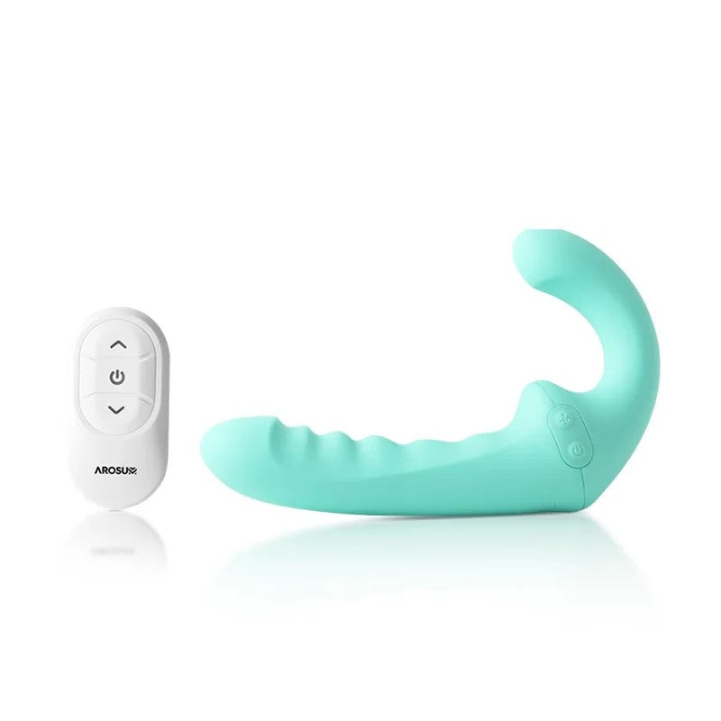 AROSUMVibraTwinVibratingStraplessStrapOnDildowithRemote