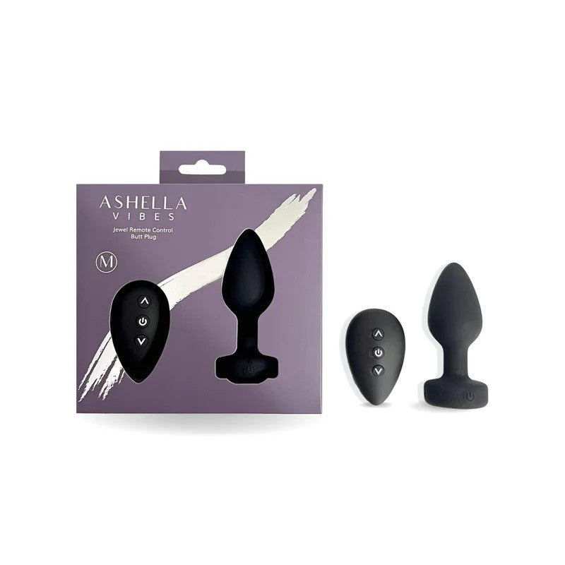 AshellaVibes–WirelessRemoteJewelAnalPlug–Medium(Black)