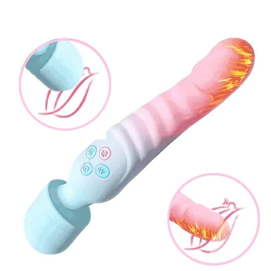 Aura–HeatingDual-EndedWandVibratorwithFlexibleNeckforClitoralandInternalStimulation