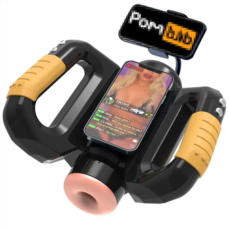AutomaticThrustingMaleMasturbatorStrokerwithHandle&PhoneHolder