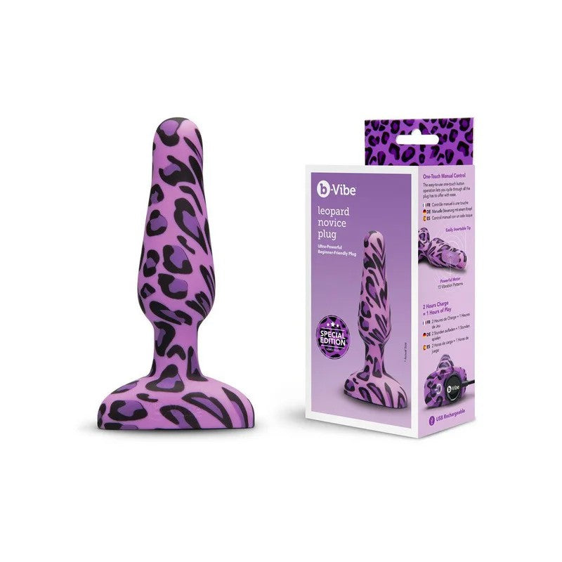 B-Vibe–NoviceAnalPlugUltra-PowerfulBeginner-FriendlyRechargeable6″(PurpleLeopardPrint)