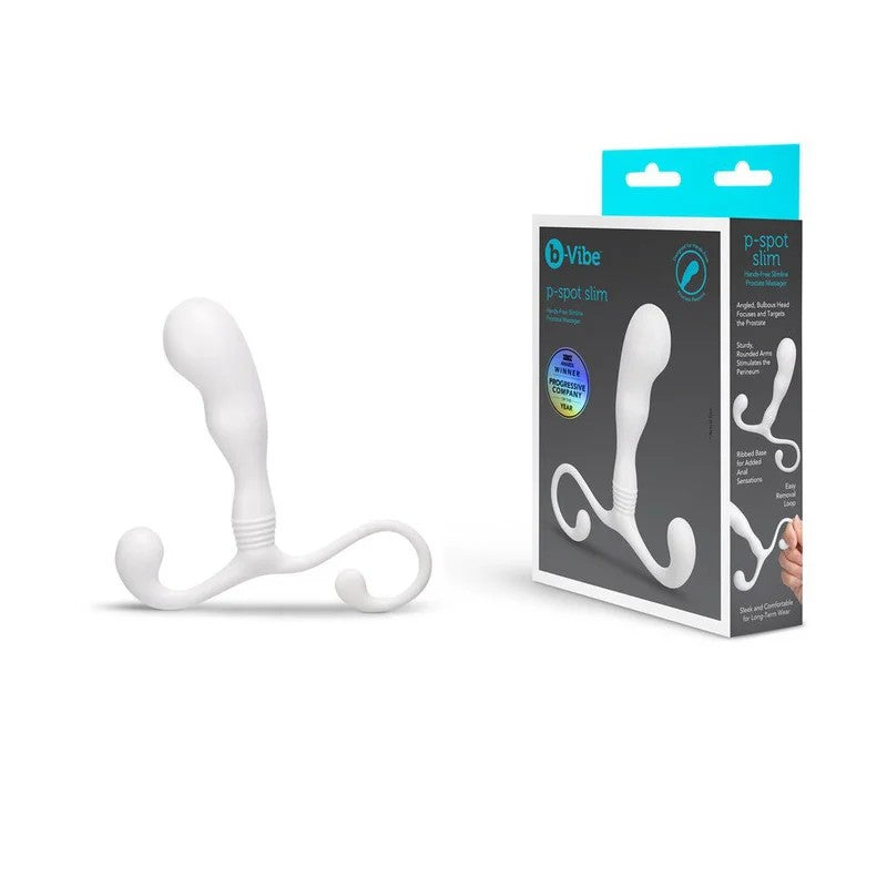 B-Vibe–P-SpotSlimHandsFreeSlimLineSiliconeProstateMassager(White)