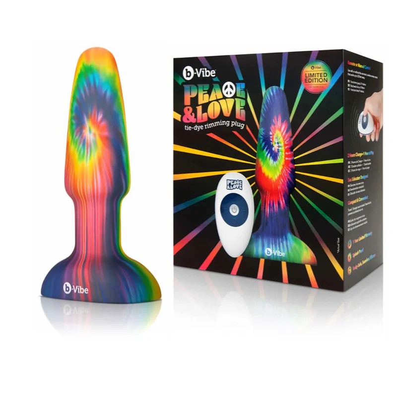 b-Vibe–PeaceAndLoveTie-DyeRimmingPlug(Multicoloured)