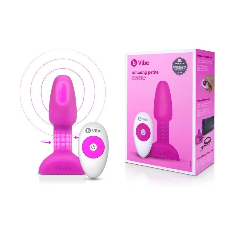 B-Vibe–RimmingPetiteRotating&VibratingRemoteControlPlug(Fuchsia)