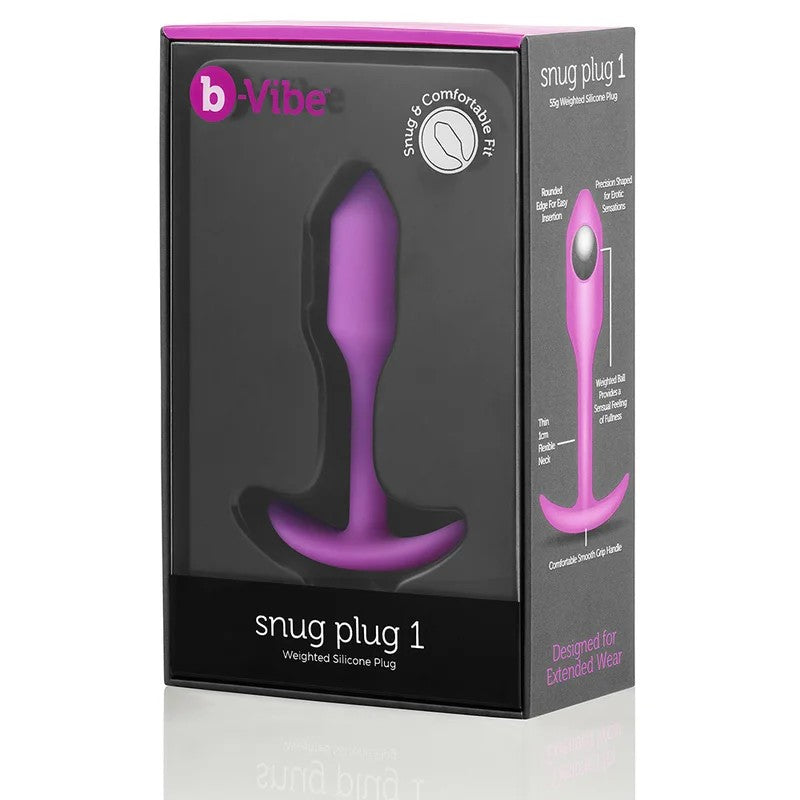 B-Vibe–SnugPlug1Weighted55gSiliconeAnalPlug(Fuchsia)