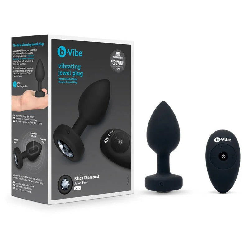 b-vibe–VibratingJewelPlugwithRemote–M/L(BlackDiamond)