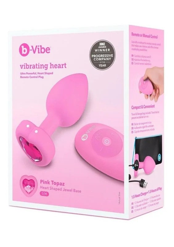 B-VibeVibratingHeartShapeJewelRechargeableSiliconeAnalPlugwithRemote
