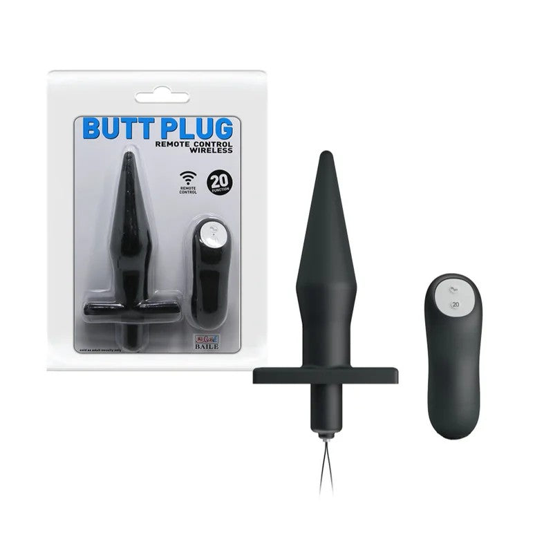 Baile–20FunctionWirelessRemoteControlVibratingButtPlug(Black)