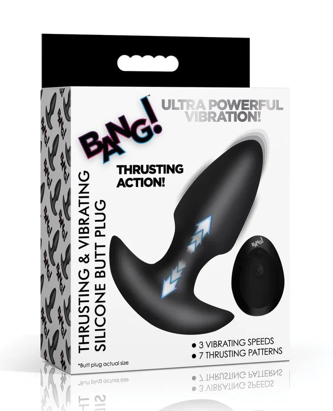 Bang!Thrusting&VibratingButtPlug–Black