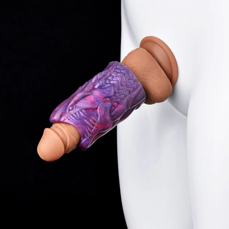 BiomorphicDragon-MawPurpleSiliconePenisSleeve–PrecisionFitMaleSexToystoDelayClimax