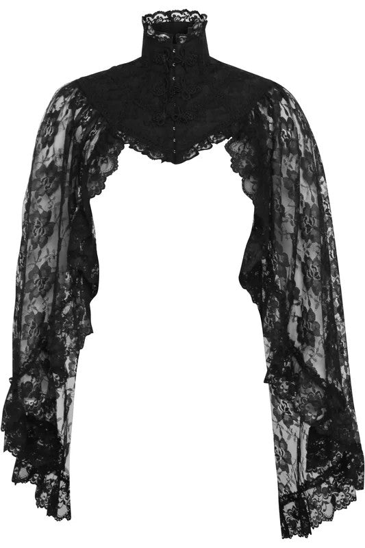BlackLaceSleevedBoleroJacketbyDaisyCorsetsinOneSize
