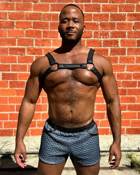 BlueMelangeQuiltedShorts–RoughTradeGear