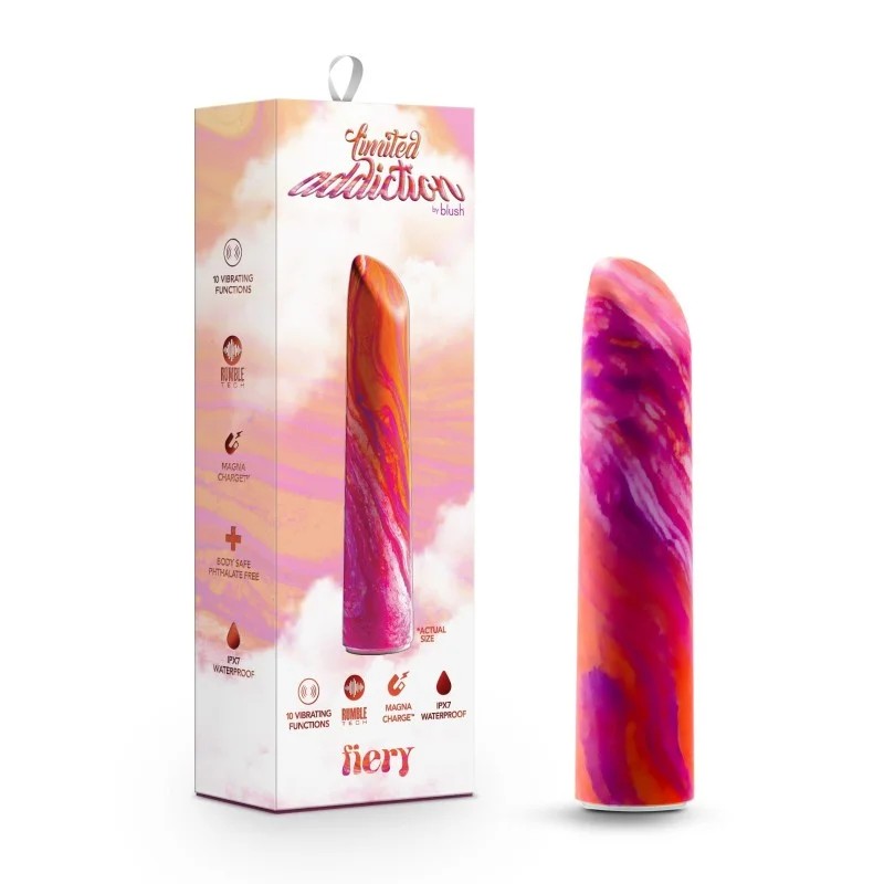Blush–LimitedAddiction“Fiery”4″BulletVibrator(CoralTie-Dye)