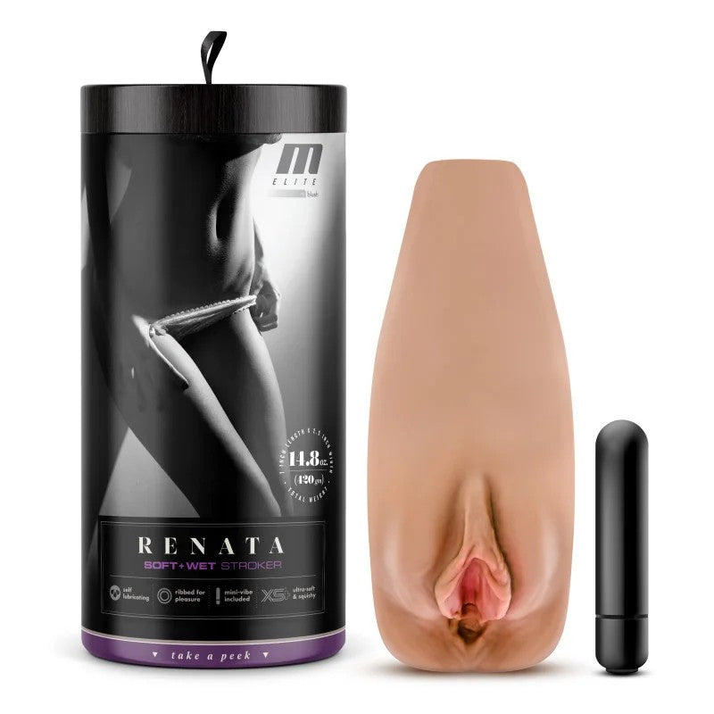 Blush–“Renata”Soft&WetPussyStrokerWithBullet(Tan/MediumFlesh)
