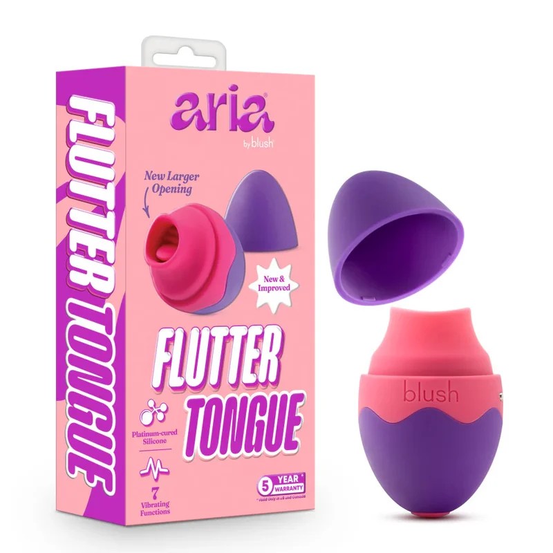 BlushAriaFlutterTongueFlickingSiliconeRechargeableClitoralStimulator