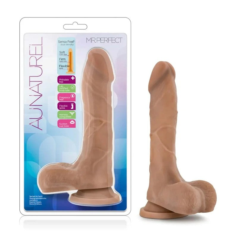 BlushAuNaturelMisterPerfectRealisticMocha8.5-InchDildo