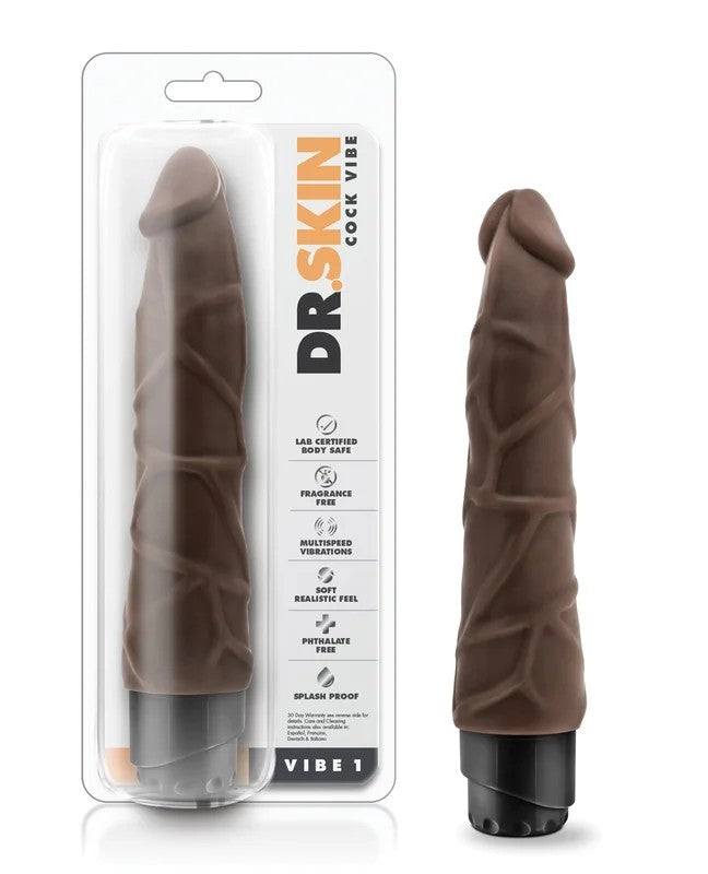 BlushDr.SkinCockVibe9″VibratingCock–Chocolate
