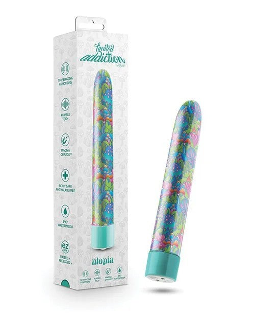 BlushLimitedAddictionUtopia7″RechargeableVibe–Aqua
