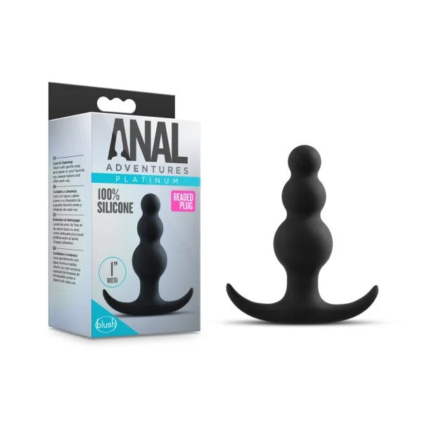 BlushNovelties–AnalAdventuresSiliconeBeadedPlug(Black)