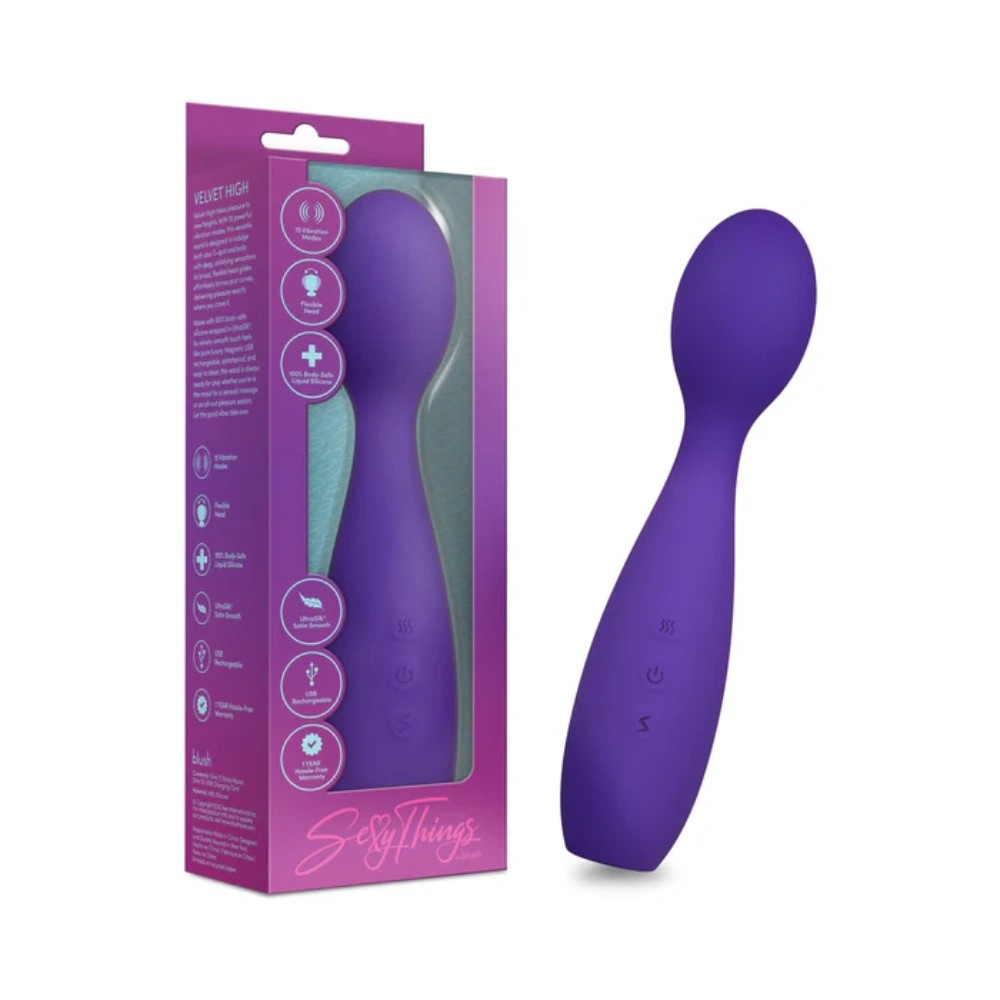 BlushSexyThingsVelvetHighWandMassagerforWomen15ModesUltraSilkBodySafeTouch