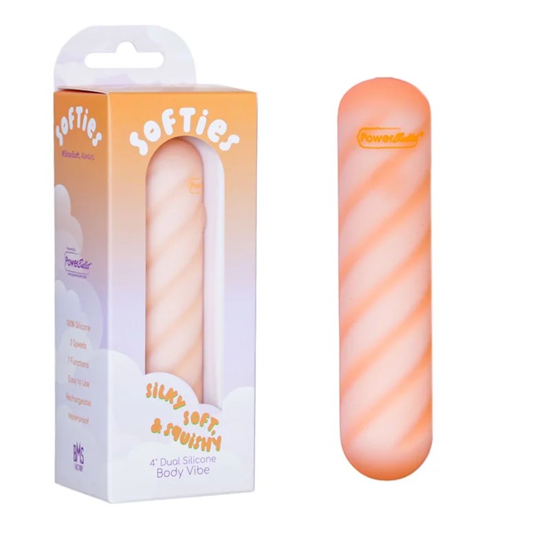 BMSFactory–“Softies”4″DualSiliconeBulletVibrator(Orange)