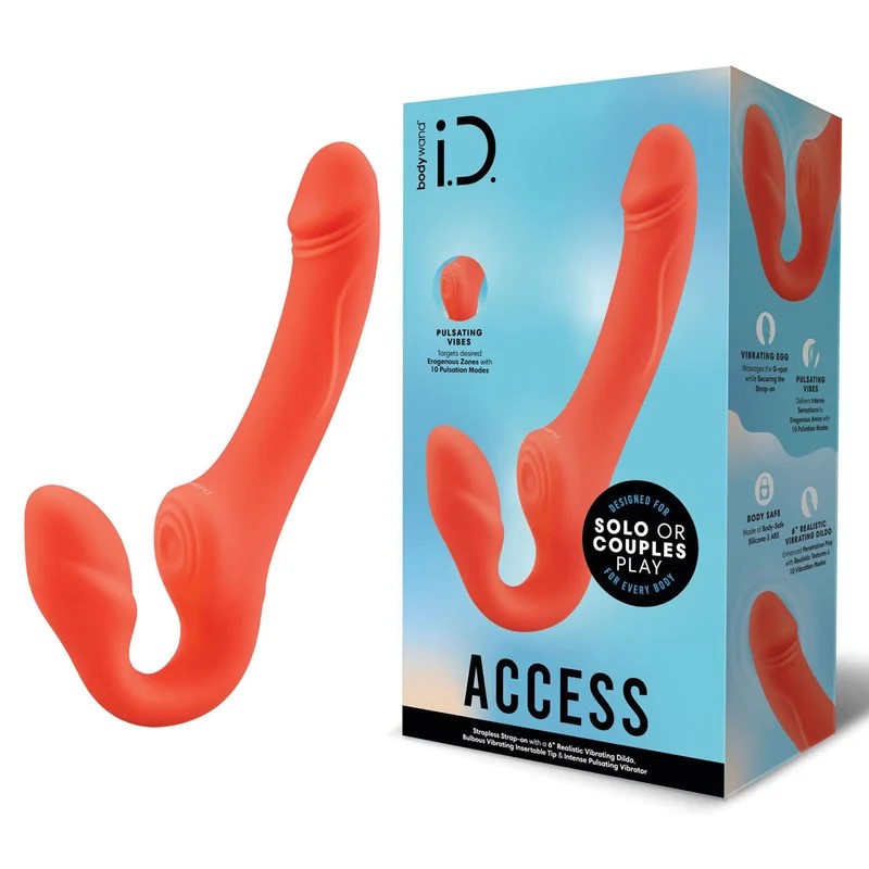 Bodywand–IDAccess6″PulsatingStraplessStrap-On(Orange)