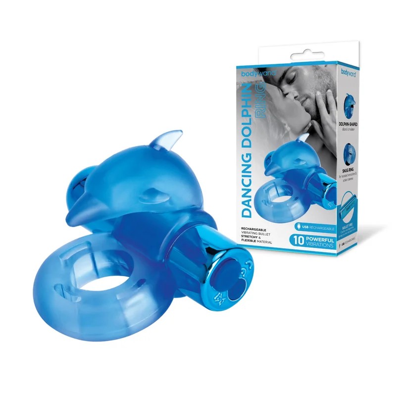 Bodywand–RechargeableDancingDolphinCockRing(Blue)
