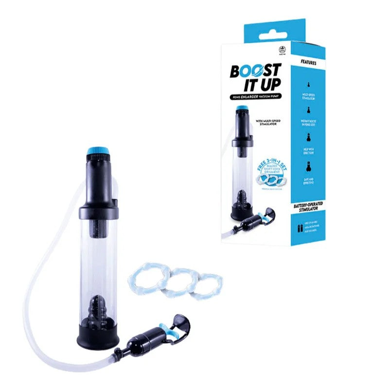 BoostItUpPenisEnlargerVacuumPumpMultiSpeedStimulator(Black)