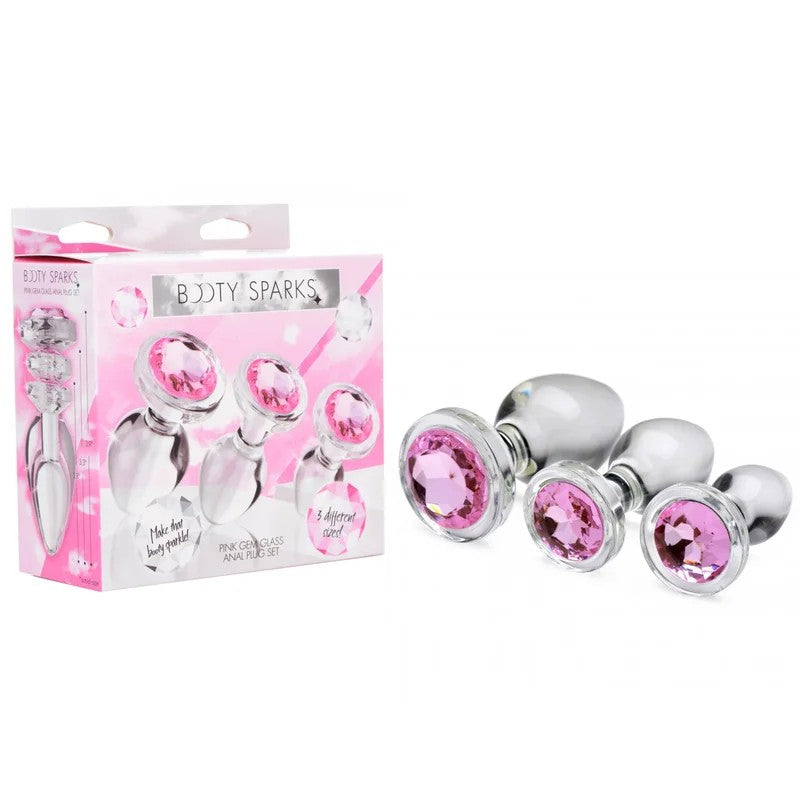 BootySparks–PinkGemGlassAnalPlugSet(Pink)