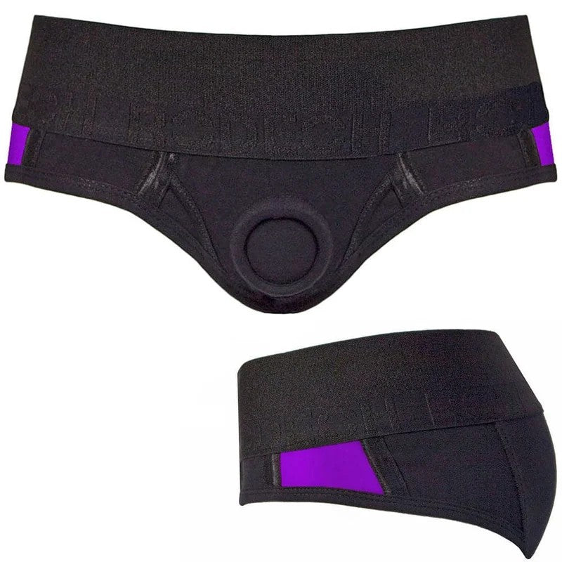 Brief+Harness–Black&PurpleStripe–3X