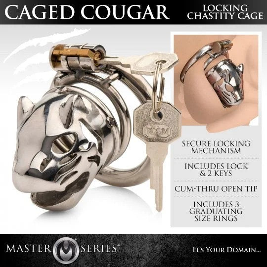 CagedCougarLockingChastityCagebyMasterSeries