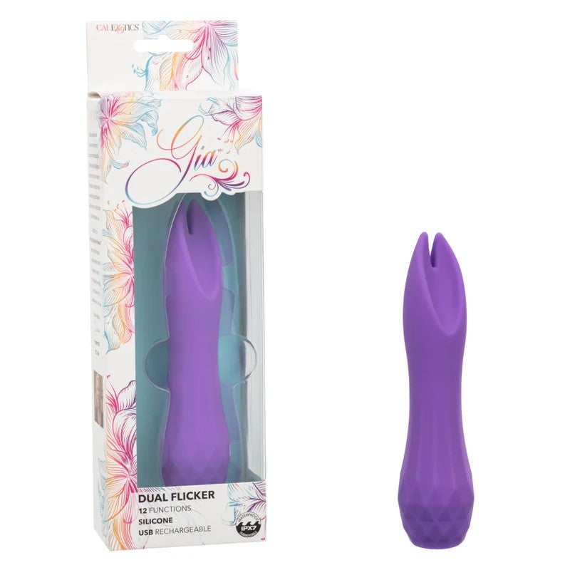 Calexotics–GiaDualFlickerSiliconeVibrator(Purple)