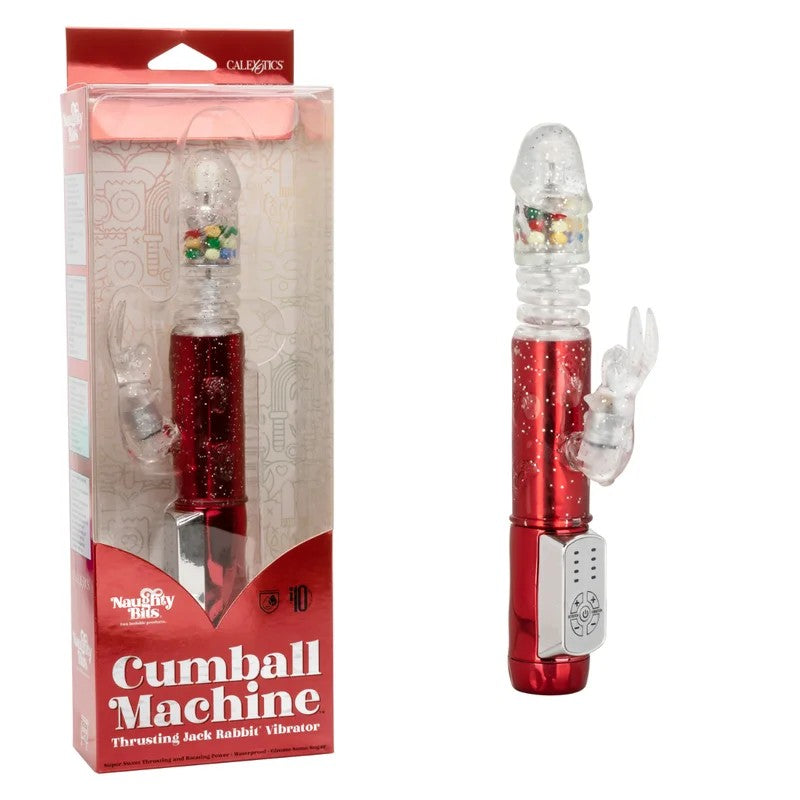 Calexotics–NaughtyBitsCumballMachineThrustingJackRabbitVibrator(Red/Clear)