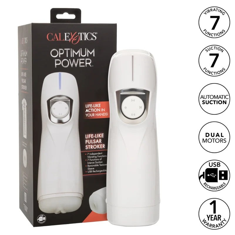 Calexotics–OptimumPowerLife-LikePulsarRechargeableSuctionStroker(White)