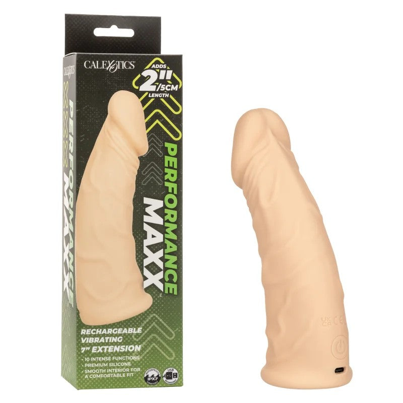 Calexotics–PerformanceMaxxRechargeableVibrating7InchPenisExtension(LightFlesh)
