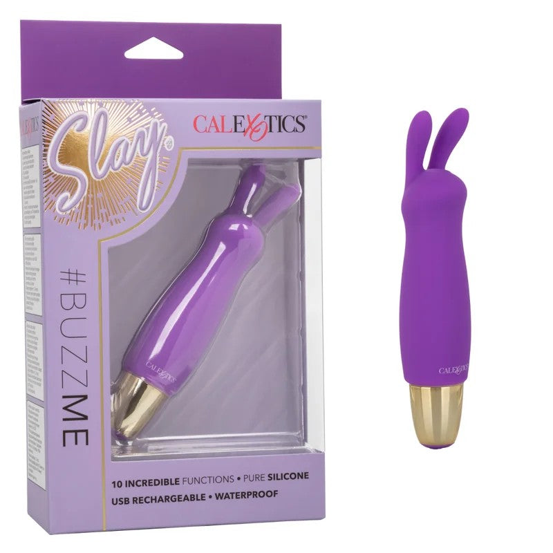 Calexotics–Slay#BuzzMeRechargeableRabbitEarsClitoralVibrator(Purple)